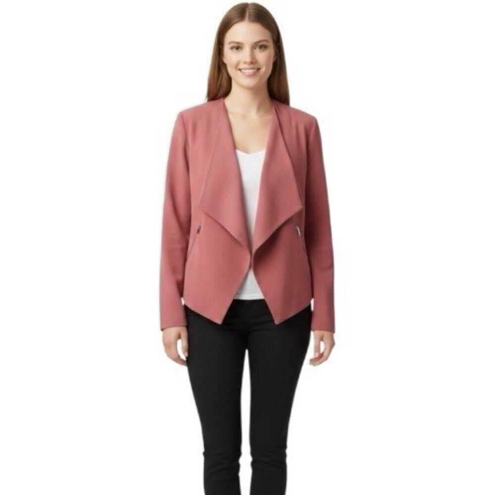 Women's Trendy Style Sleeves Solid Open Jacket Blazer Cardigan Size M